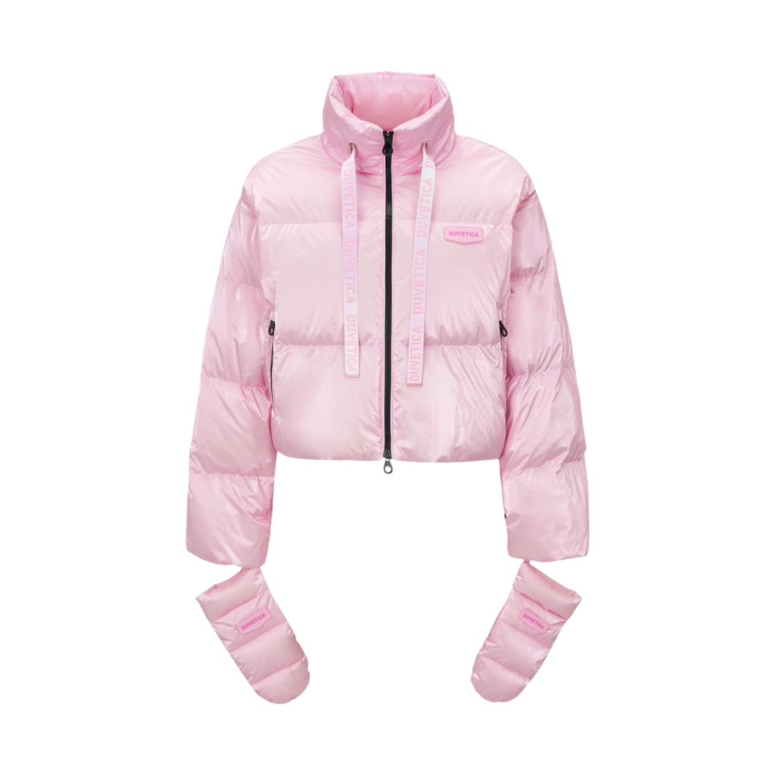 VDDJ25435-LPS (W) Duvetica Raffaella Highneck Logo Tape Short Length Down Jacket Rosa Chiaro
