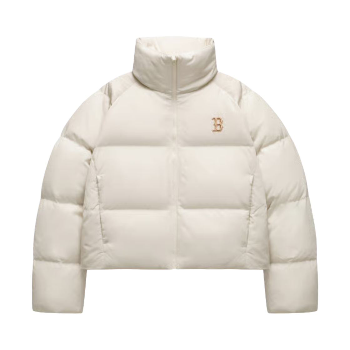 (W) MLB 크롭 커브 푸퍼 자켓 보스턴 레드삭스 D.크림((W) MLB Crop Curve Puffer Jacket Boston Red Sox D.Cream)