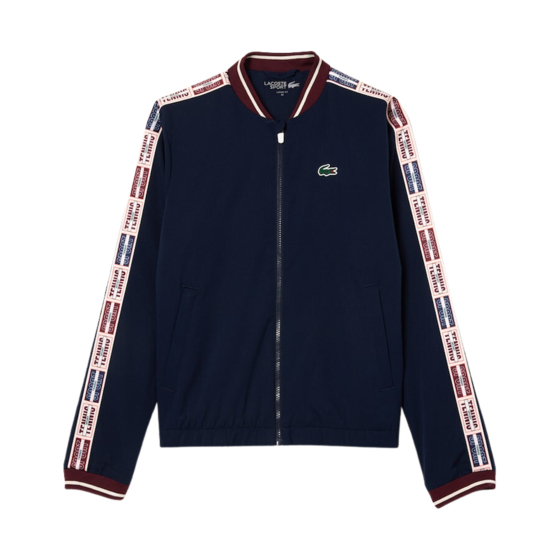 (W) 라코스테 액티브 라인 레터링 포인트 자켓 네이비 블루((W) Lacoste Active Line Lettering Point Jacket Navy Blue) - 1
