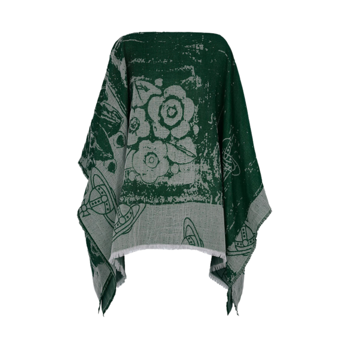 81070011-W00KG-M411 Vivienne Westwood Composition Poncho Dark Green