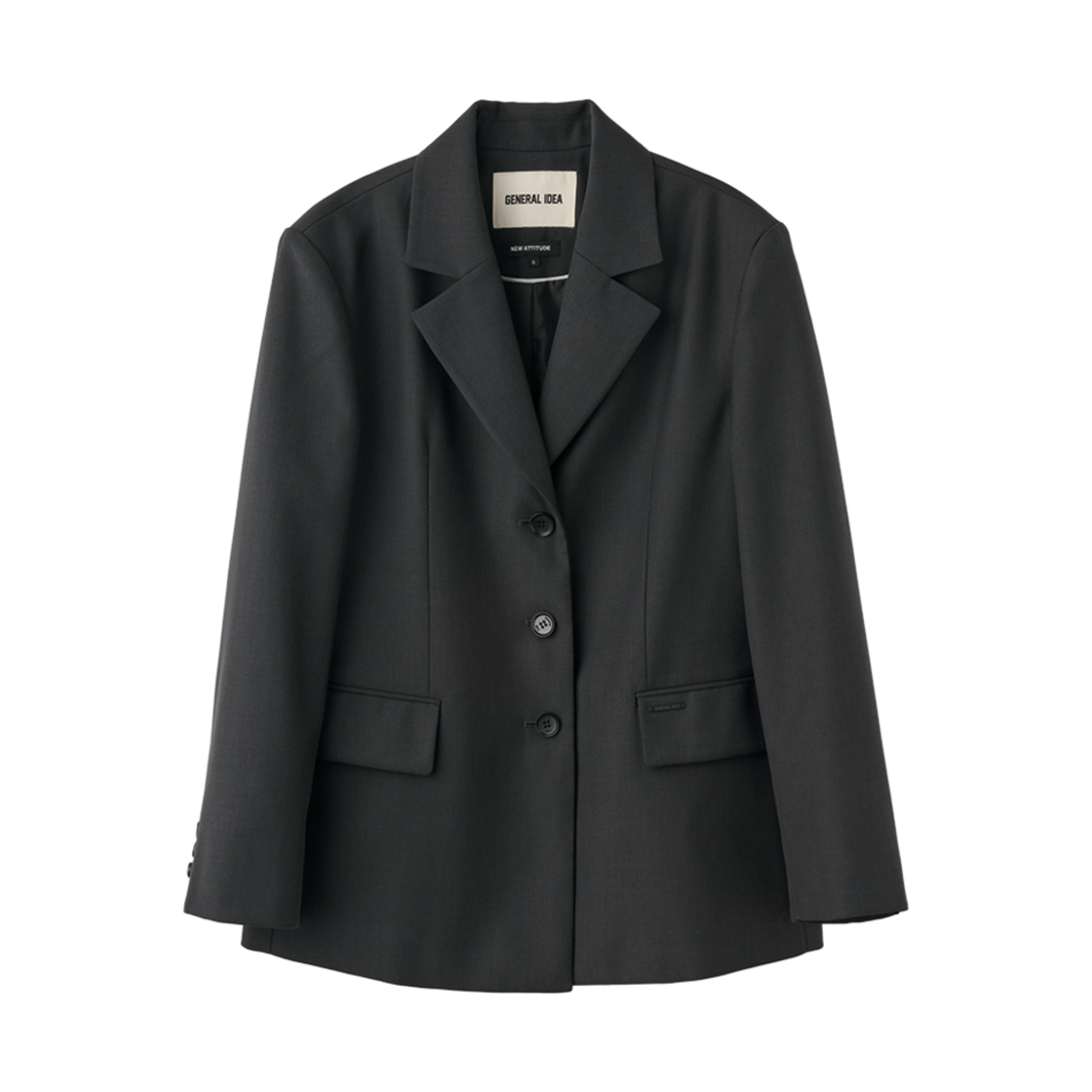 제너럴아이디어 우먼 테일러드 루즈핏 자켓 차콜(General Idea Woman Tailored Loose Fit Jacket Charcoal)