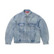 Supreme S Logo Denim Trucker Jacket Washed Blue
