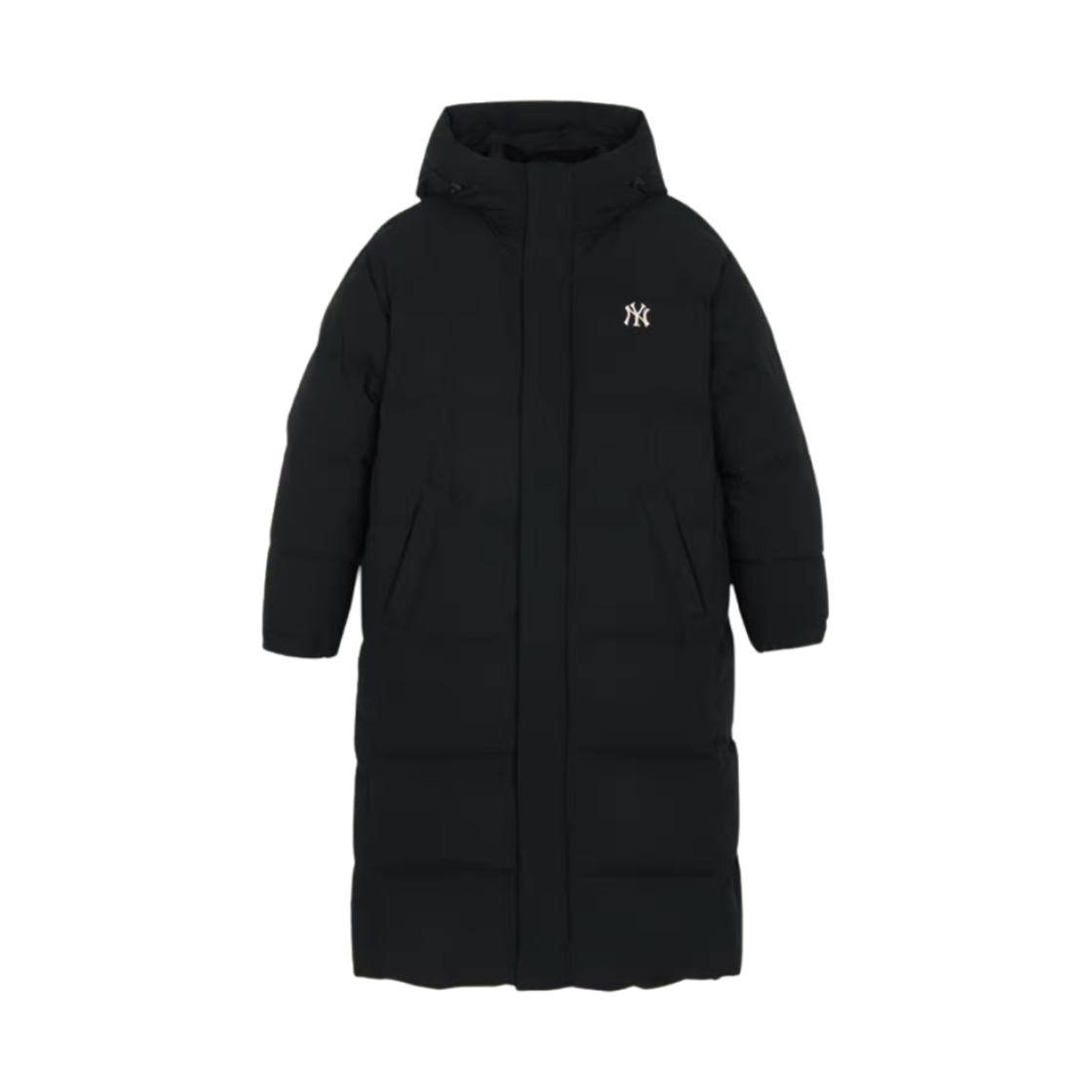 3ADJB1746-50BKS MLB Curve Long Puffer Jacket New York Yankees Black