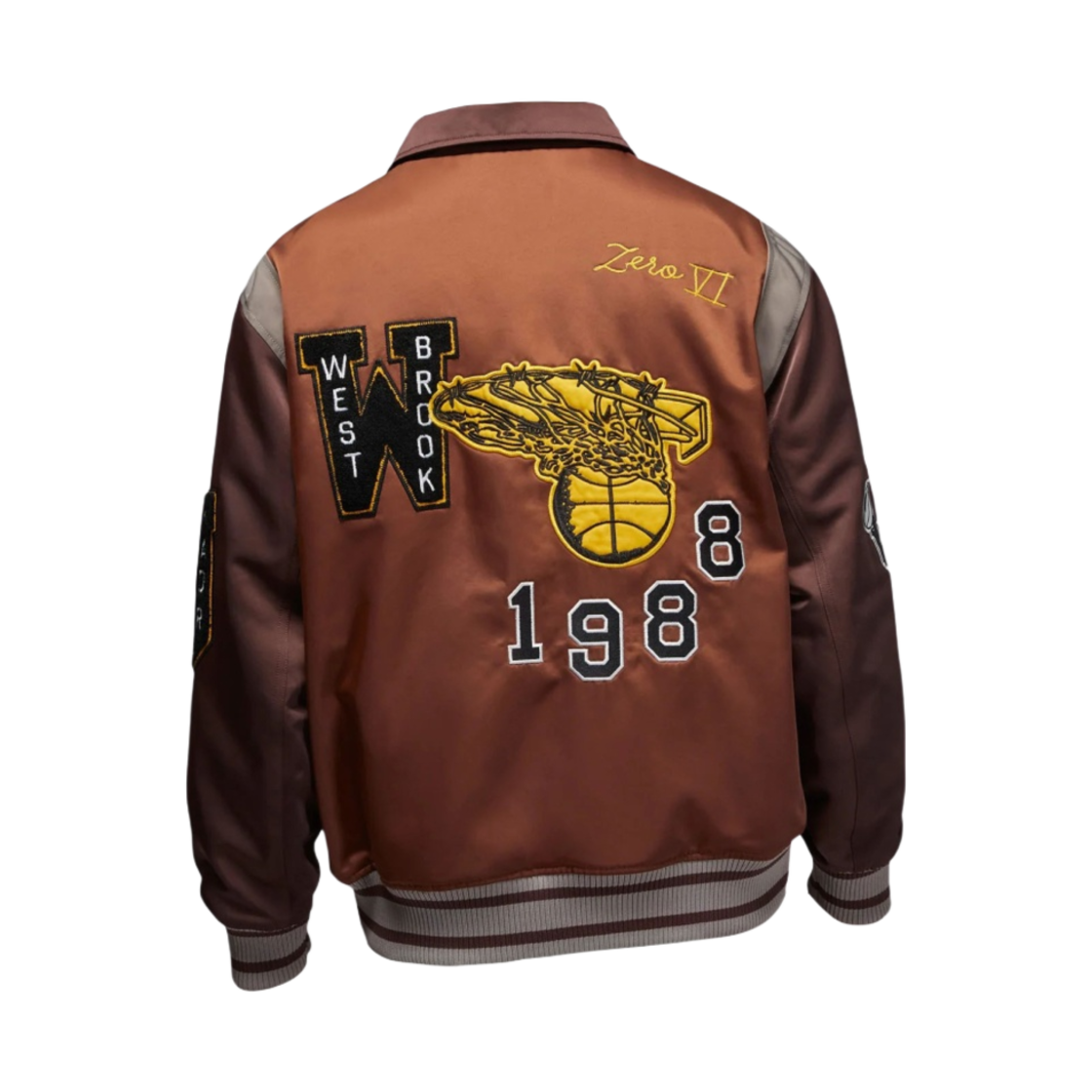 DX6244-204 Jordan x Russell Westbrook Honor the Gift Varsity Jacket Pecan - Asia - #2