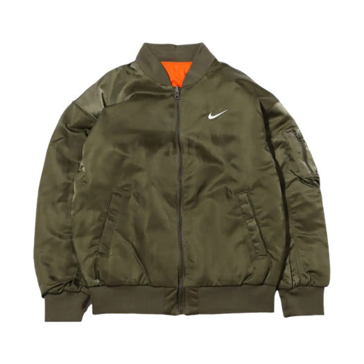 (W) Nike NSW Reversible Varsity Bomber Jacket Olive - US/EU
