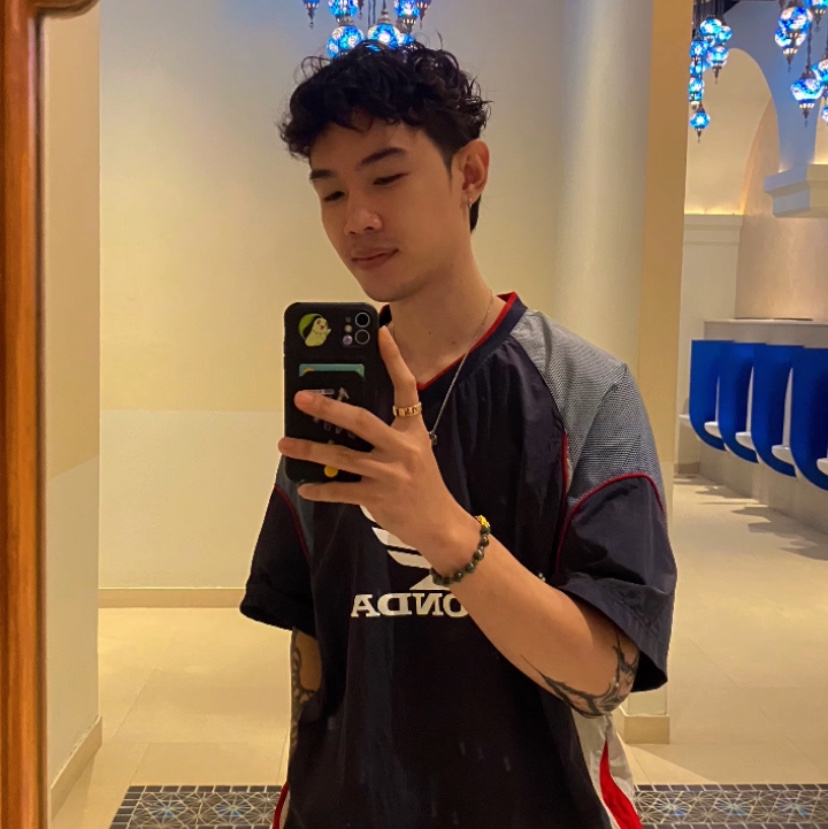 Honda Speed Track Nylon T-Shirt Navy 착용 스타일