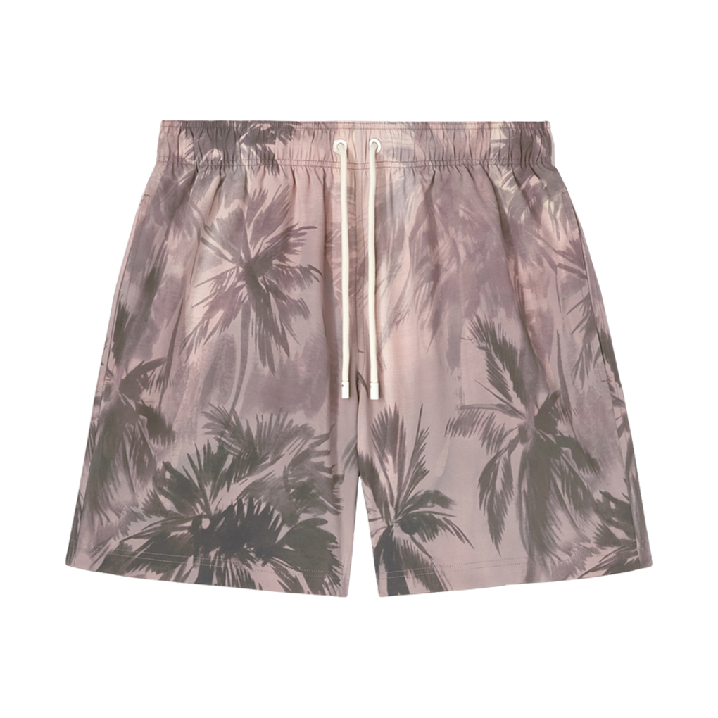 P8CMMD192 Palm Angels Sunset Palms Swimshorts Beige - Black