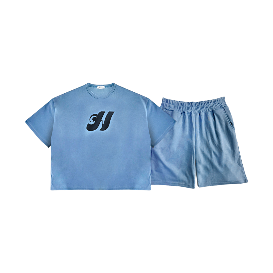 A-WSS-SB-W [3% 적립] (W) Aone Cotton Plus Size Short Sleeve Pajama Set Sky Blue