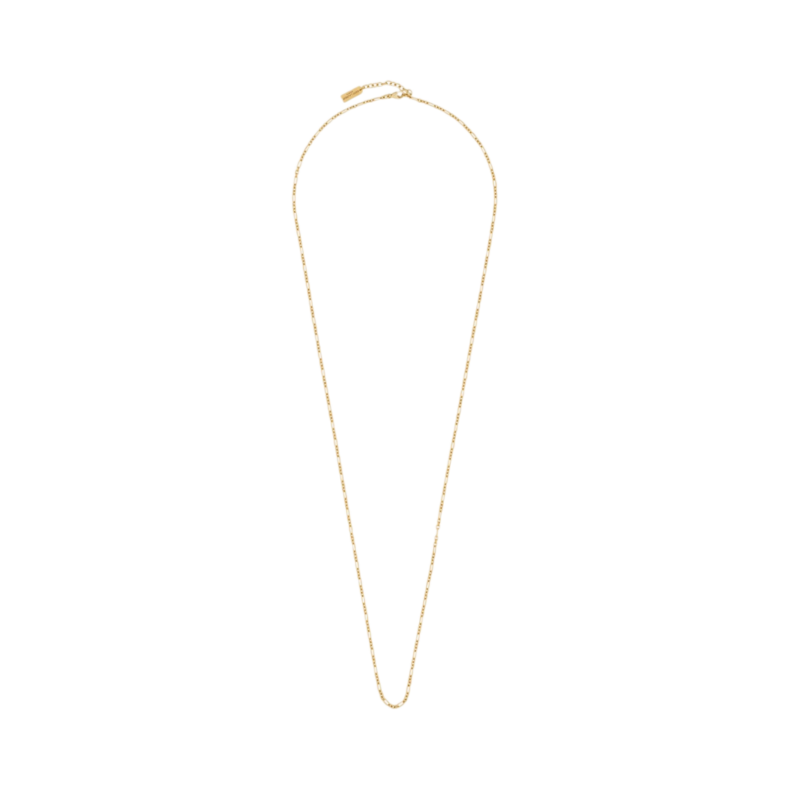 (W) 생로랑 롱 패럴렐 피가로 체인 네클리스 메탈 골드((W) Saint Laurent Long Parallel Figaro Chain Necklace In Metal Gold) - 1