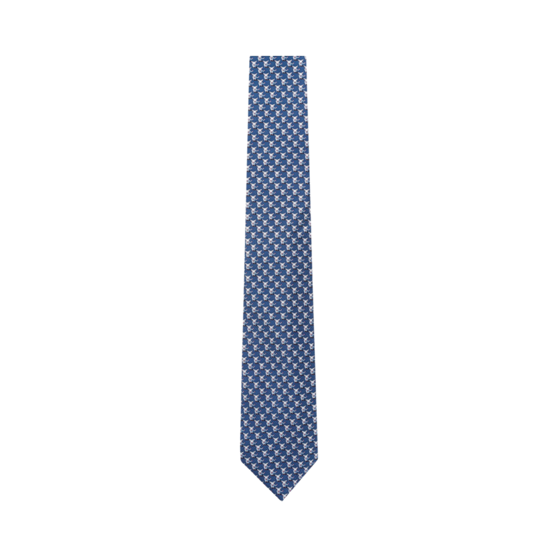 350429-771381 Ferragamo Gancini Print Silk Tie Navy