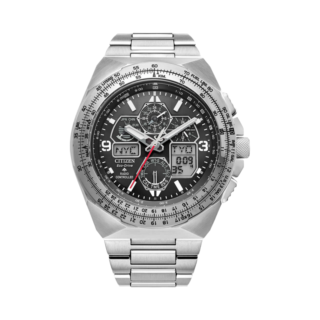 JY8120-58E Citizen Promaster Skyhawk Eco-Drive 46mm Stainless Steel Black Silver