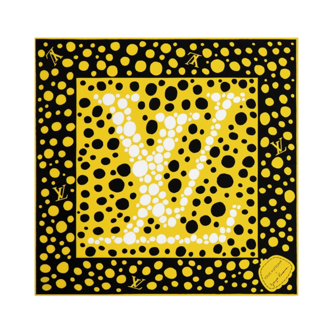 (W) 루이비통 x 야요이 쿠사마 인피니티 닷 스퀘어 45 옐로우 블랙