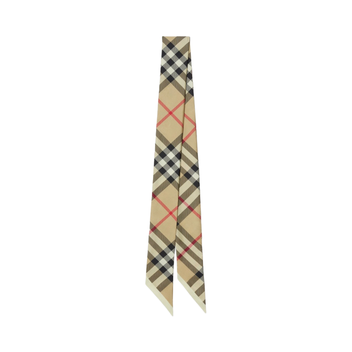 버버리 스키니 체크 실크 스카프 아카이브 베이지(Burberry Skinny Check Silk Scarf Archive Beige)