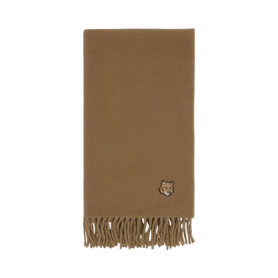 NM06201WA0018-P245 Maison Kitsune Bold Fox Head Double Face Muffler Chino Beige