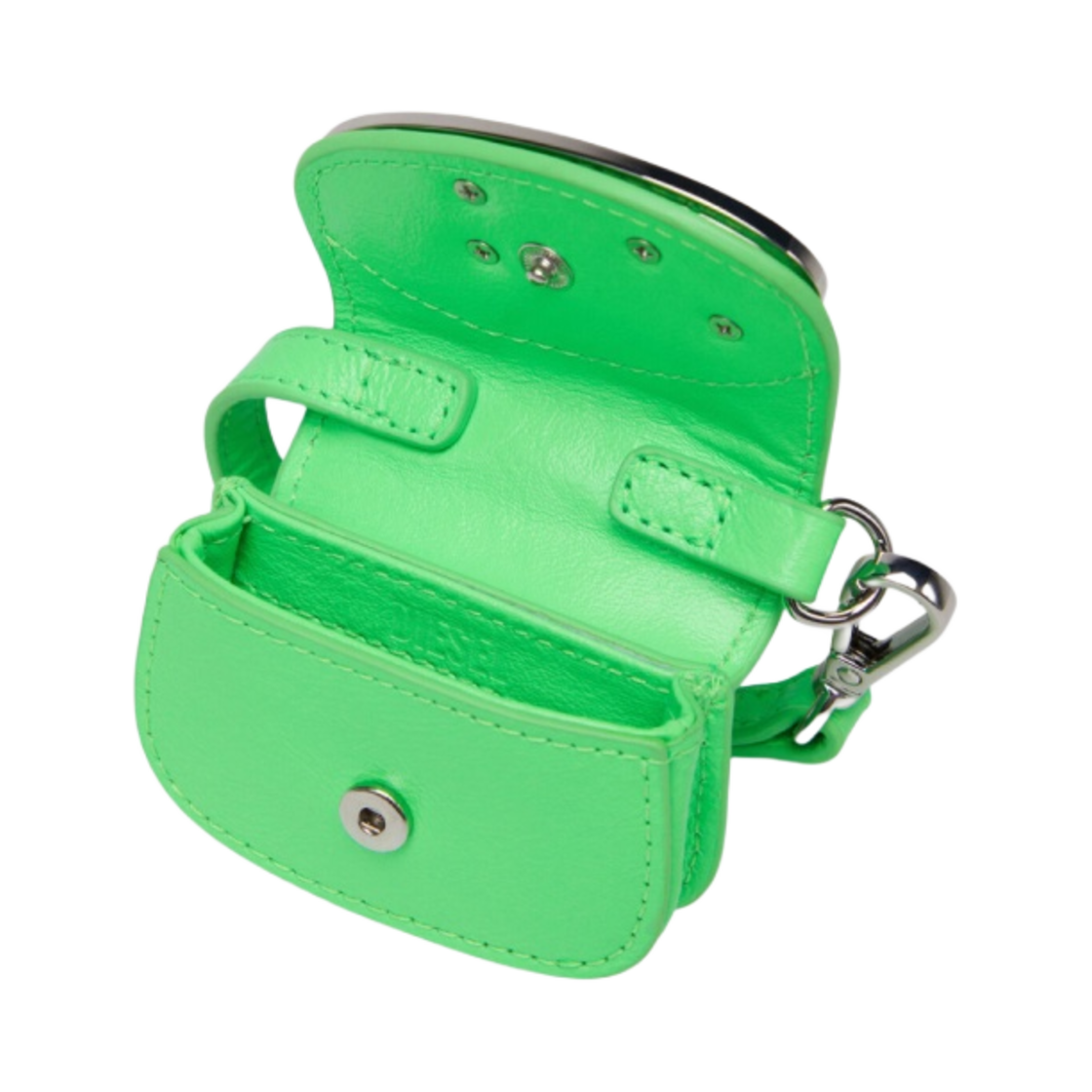 디젤 1DR 파우치 마이크로 키링 그린 플루오(Diesel 1DR Micro Leather Bag Charm Green Fluo) - 4