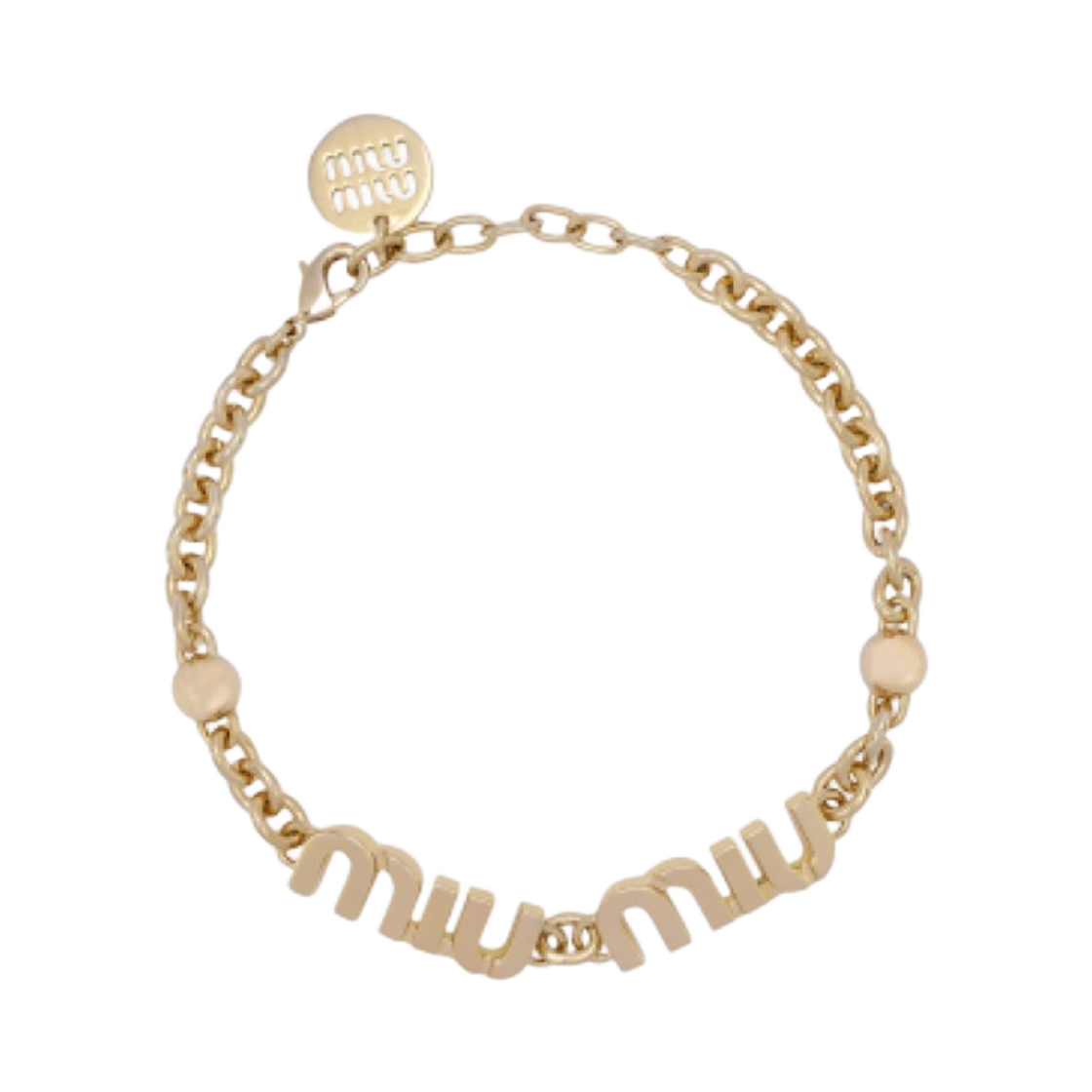 (W) 미우 미우 메탈 브레이슬릿 골드((W) Miu Miu Metal Bracelet Gold) - 1