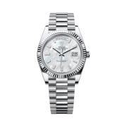 Rolex Day-Date 40mm 228236 White MoP Diamond-Set Platinum Oyster