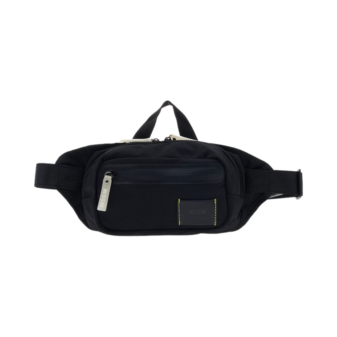 3340MZ92-371-99 MSGM Signature Nylon Bum Bag Black