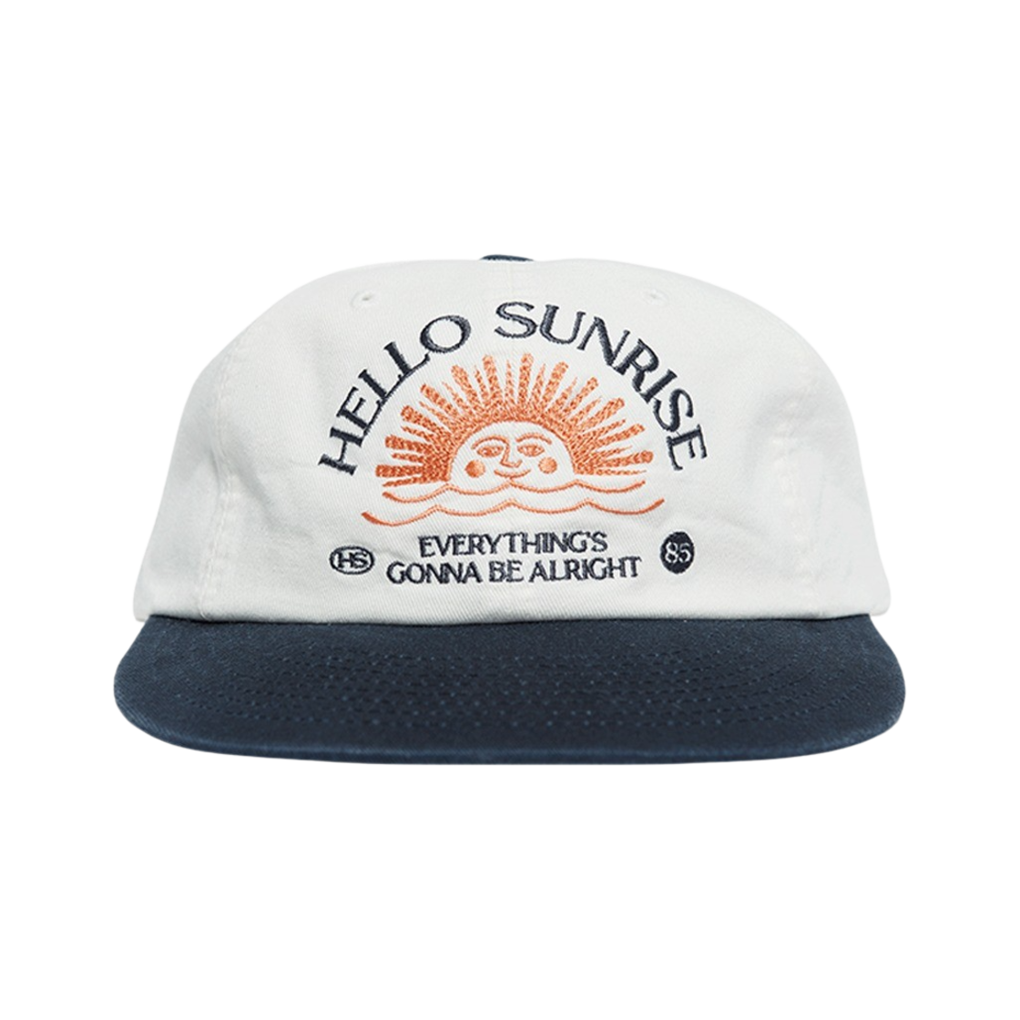 헬로선라이즈 워시드 HS 아치로고 6패널 캡 아이보리 & 네이비(Hello Sunrise Washed HS Arch Logo 6Panel Cap Ivory & Navy)
