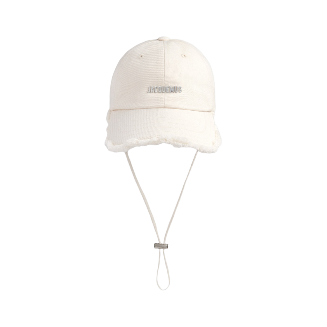 235AC452-5012-110 Jacquemus La Casquette Artichaut Fringe Baseball Cap Off White