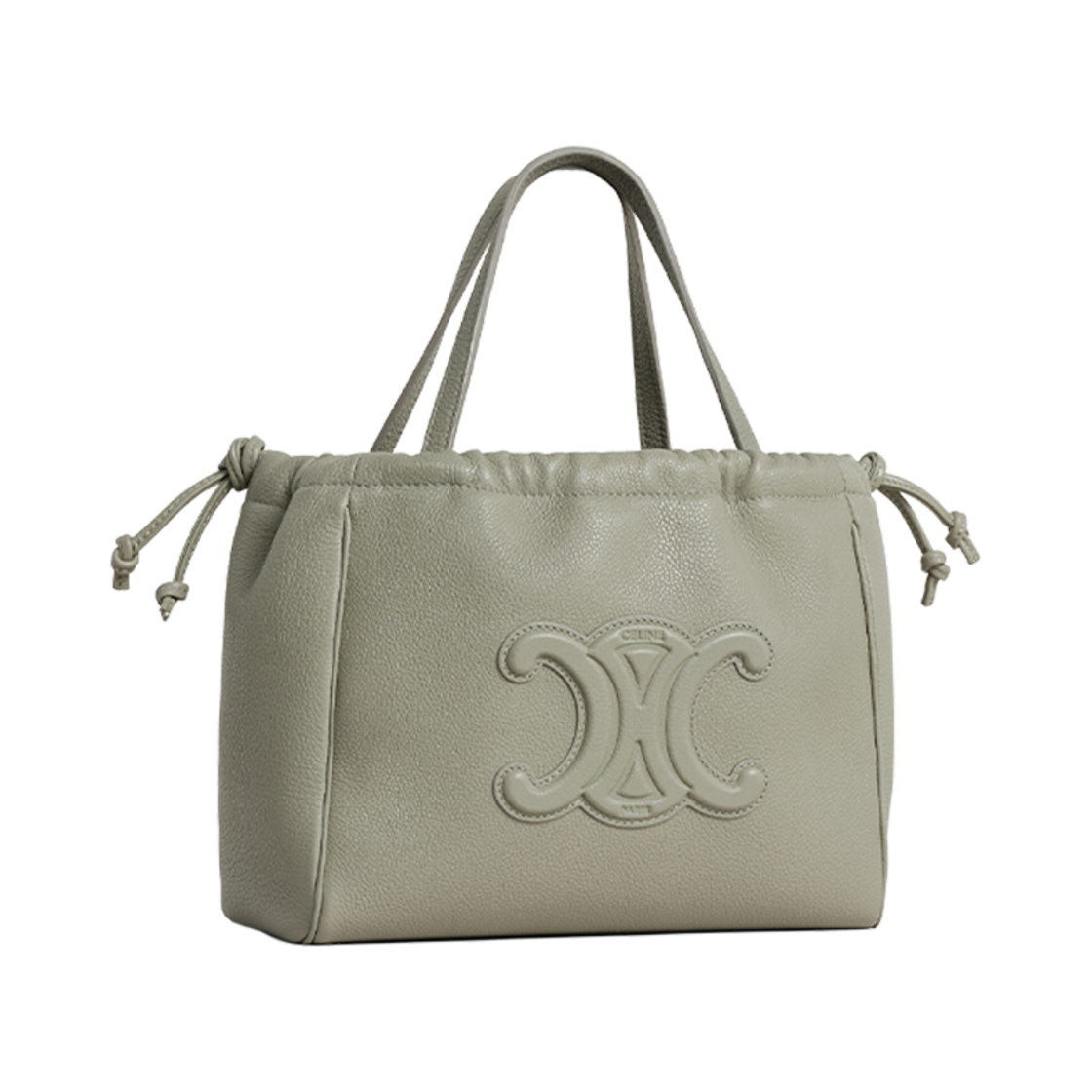 셀린느 스몰 카바스 드로우스트링 퀴르 트리옹프 그레인드 카프스킨 그린 클레이(Celine Small Cabas Drawstring Cuir Triomphe in Grained Calfskin Green Clay) - 2