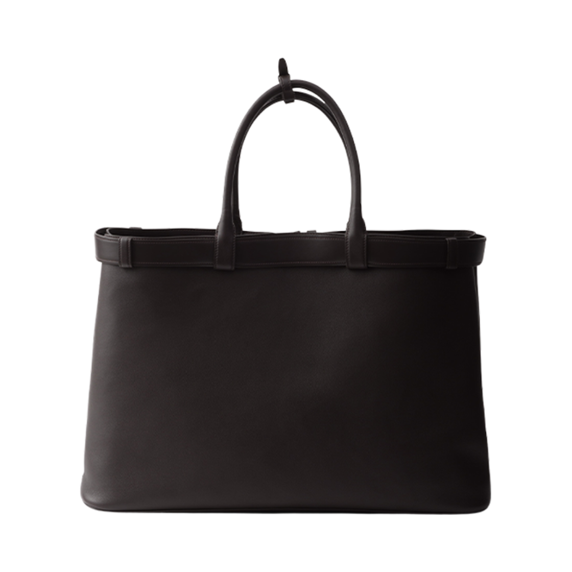 프라다 프라다 버클 레더 백 벨트 다크 브라운(Prada Prada Buckle Leather Bag with Belt Dark Brown) - 3