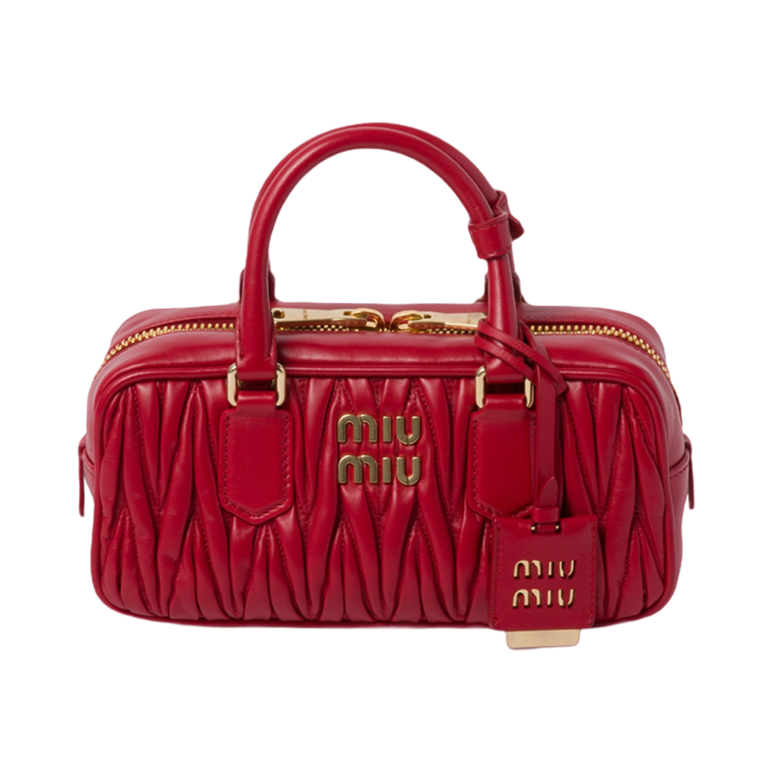 미우 미우 아르카디 마테라쎄 나파 레더 숄더백 레드(Miu Miu Arcadie Matelasse Nappa Leather Bag Red) - 1