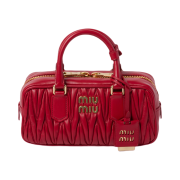 Miu Miu Arcadie Matelasse Nappa Leather Bag Red