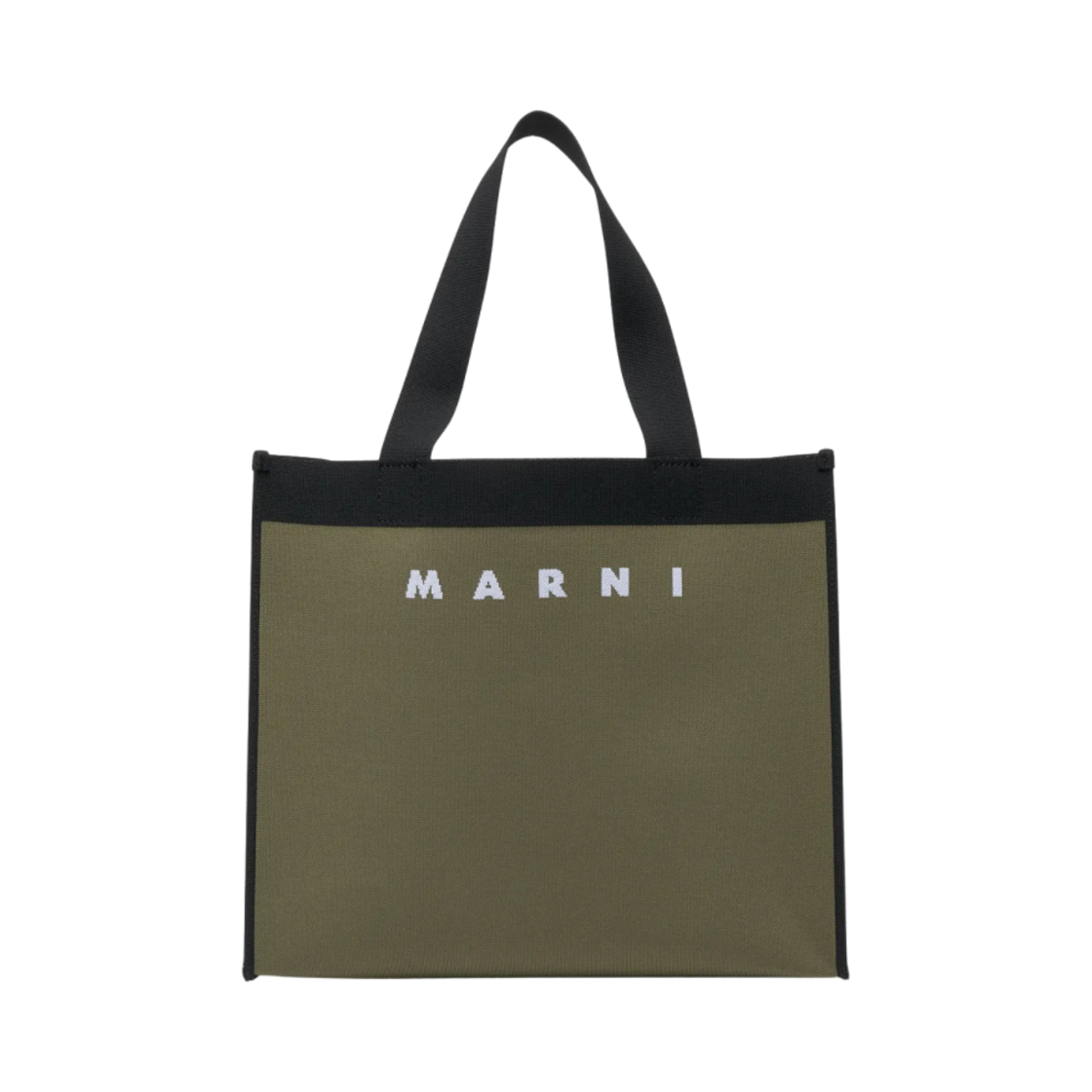 SHMQ0045A0-P4602-ZO247 Marni Jacquard Tote Bag Dark Olive Black