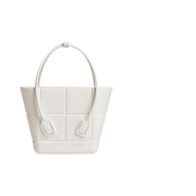 Bottega Veneta Arco Rubber Mini Shopping Bag Chalk