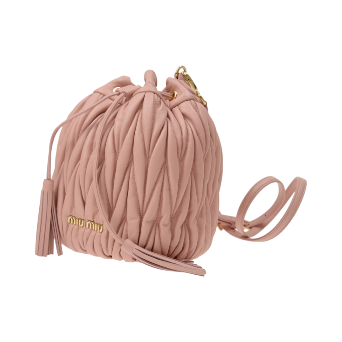 미우 미우 마테라쎄 가죽 버킷백 오키드 핑크(Miu Miu Matelasse Nappa Leather Bucket Bag Orchid Pink) - 2