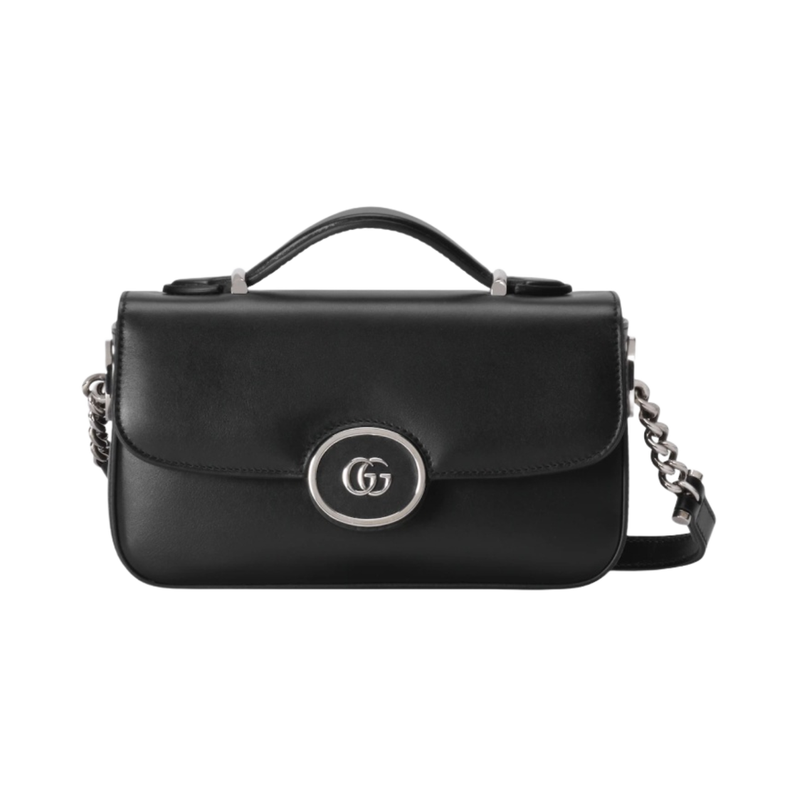 구찌 쁘띠 GG 미니 숄더백 블랙 레더(Gucci Petite GG Mini Shoulder Bag Black Leather) - 1