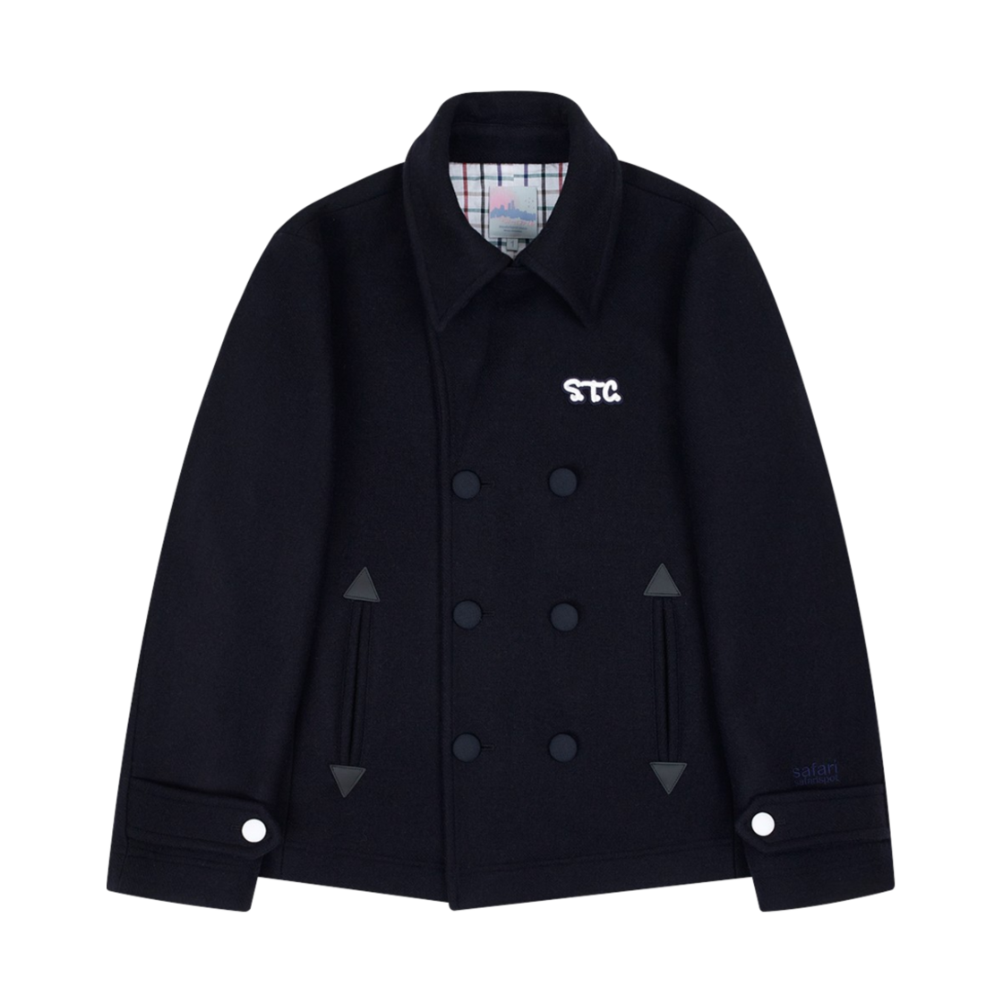 saf00418 Safarispot S.T.C PEA COAT BLACK