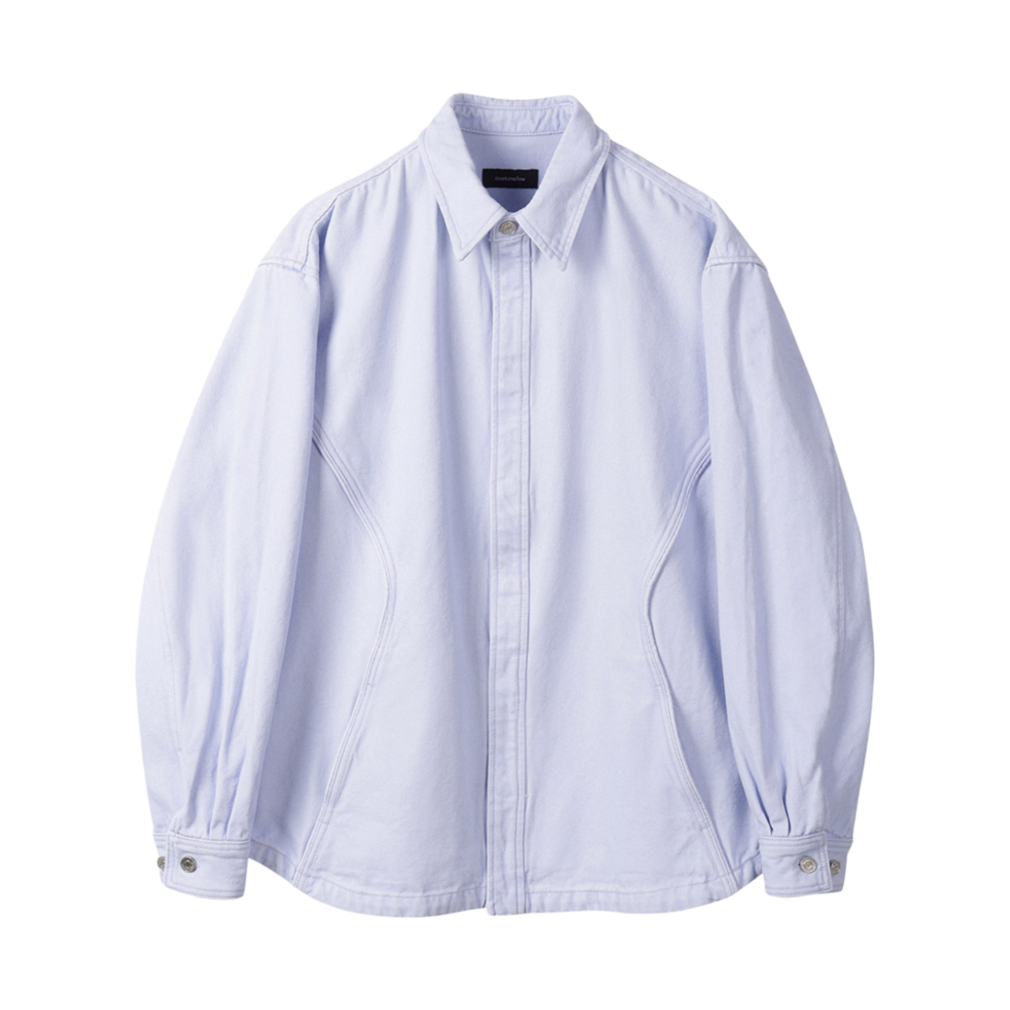 커스텀멜로우 라인 데님 셔츠 퍼플