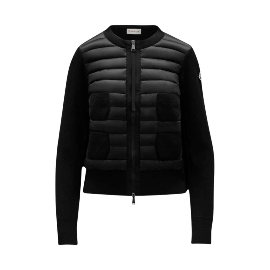 Moncler (W) Moncler Wool and Nylon Padded Cardigan Black - 24FW · L