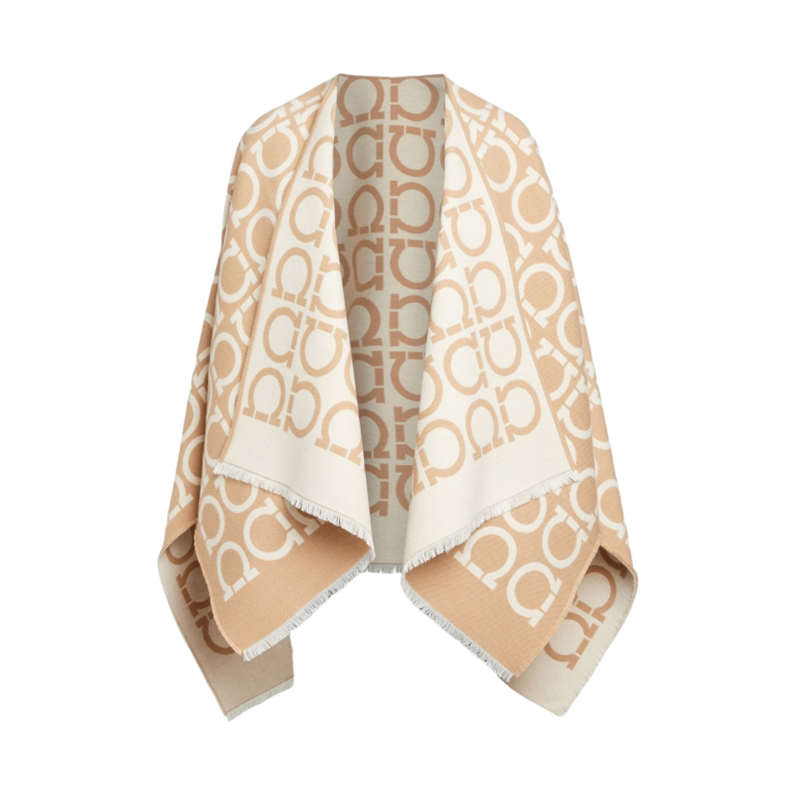 320385-755826 (W) Ferragamo Gancini Print Cape Beige