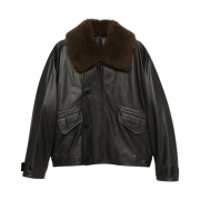 Lemaire Quilted Soft Nappa Cow Leather Blouson Dark Espresso