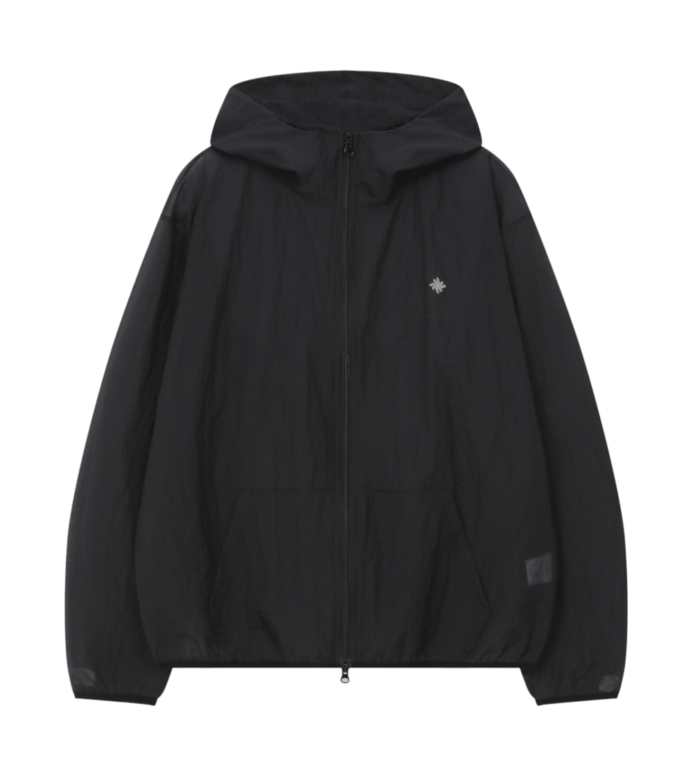 SR25SSJK01BK SLOW RECORD HOUSE Unisex Mesh Lightweight Jacket Black