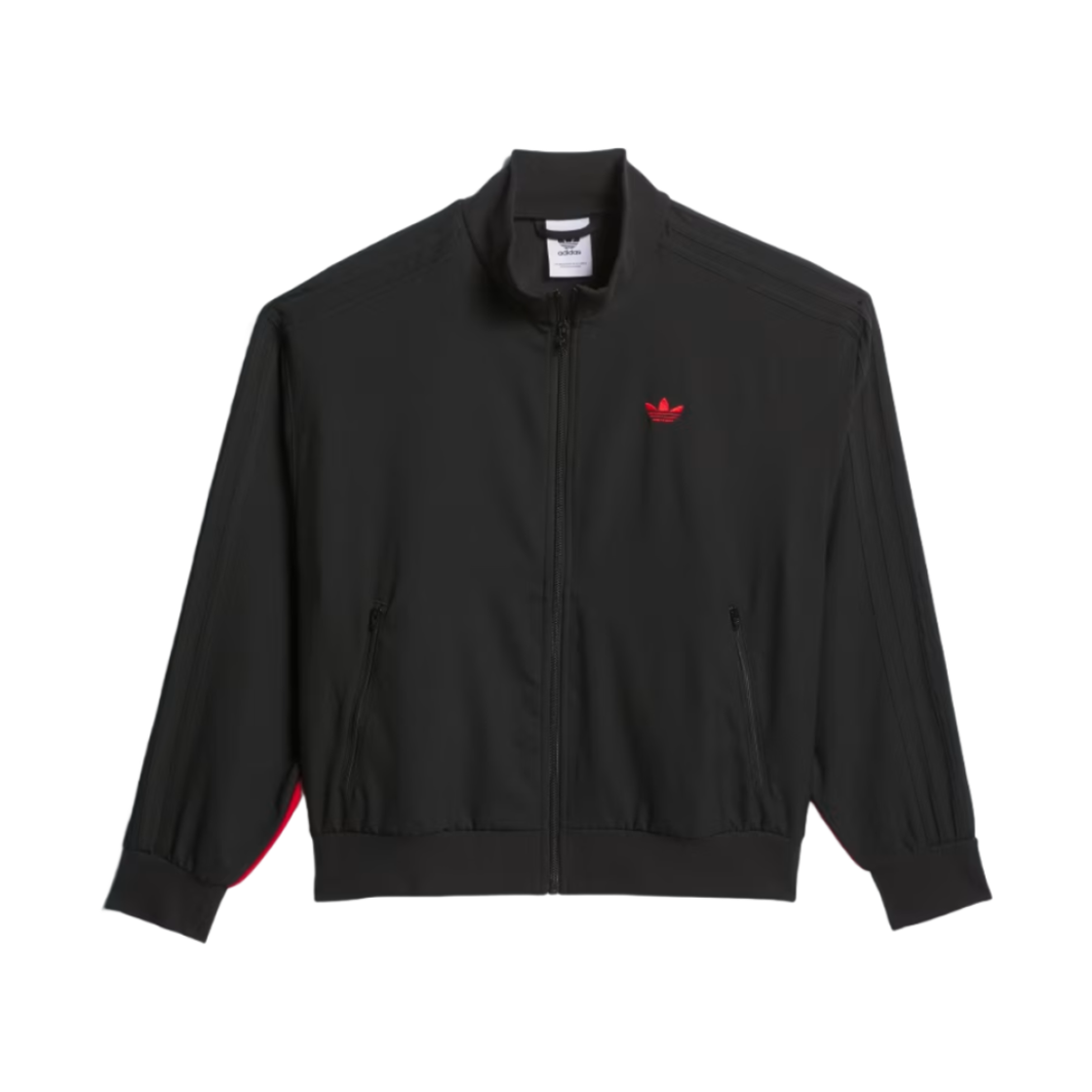 (W) 아디다스 오리지널스 스케이트 재킷 블랙 베러 스칼렛 - US 사이즈((W) Adidas Originals Skate Jacket Black Better Scarlet - US Sizing) - 1