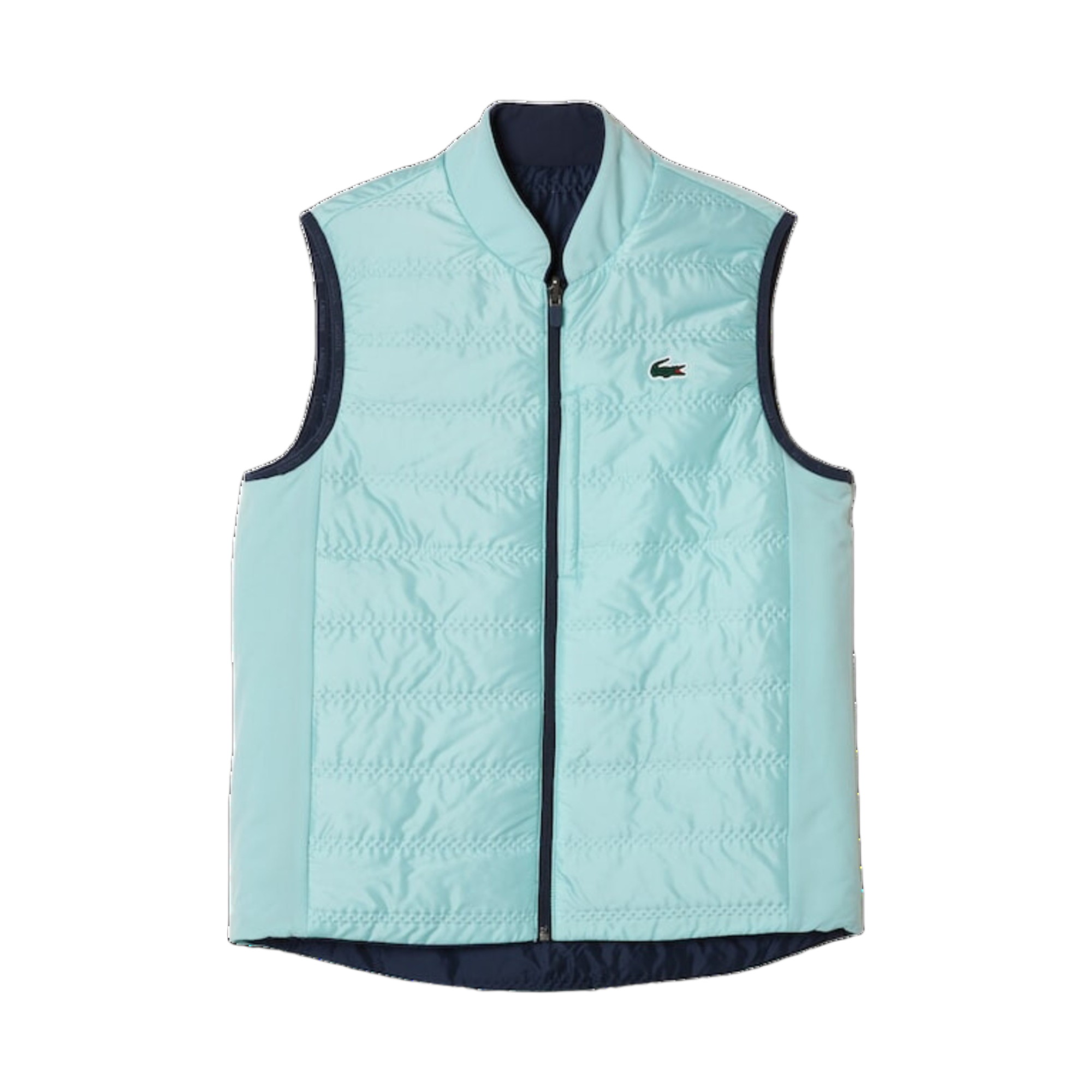 (W) 라코스테 리버시블 방수 베스트 블루 라이트 그린((W) Lacoste Reversible Water-Resistant Vest Blue Light Green) - 2