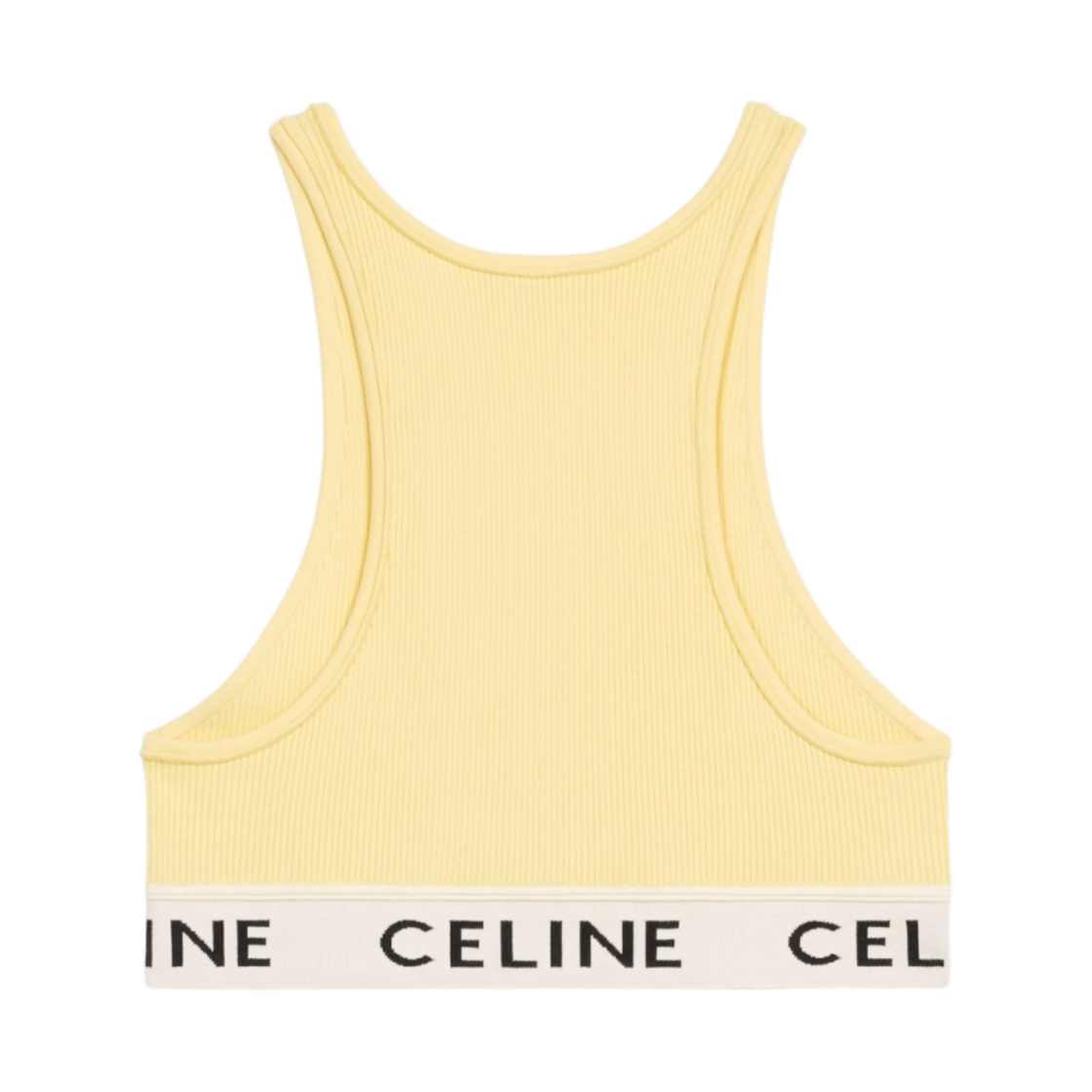 (W) 셀린느 애슬레틱 니트 스포츠 브라 라이트 옐로우 오프 화이트((W) Celine Sports Bra in Athletic Knit Light Yellow Off White) - 2