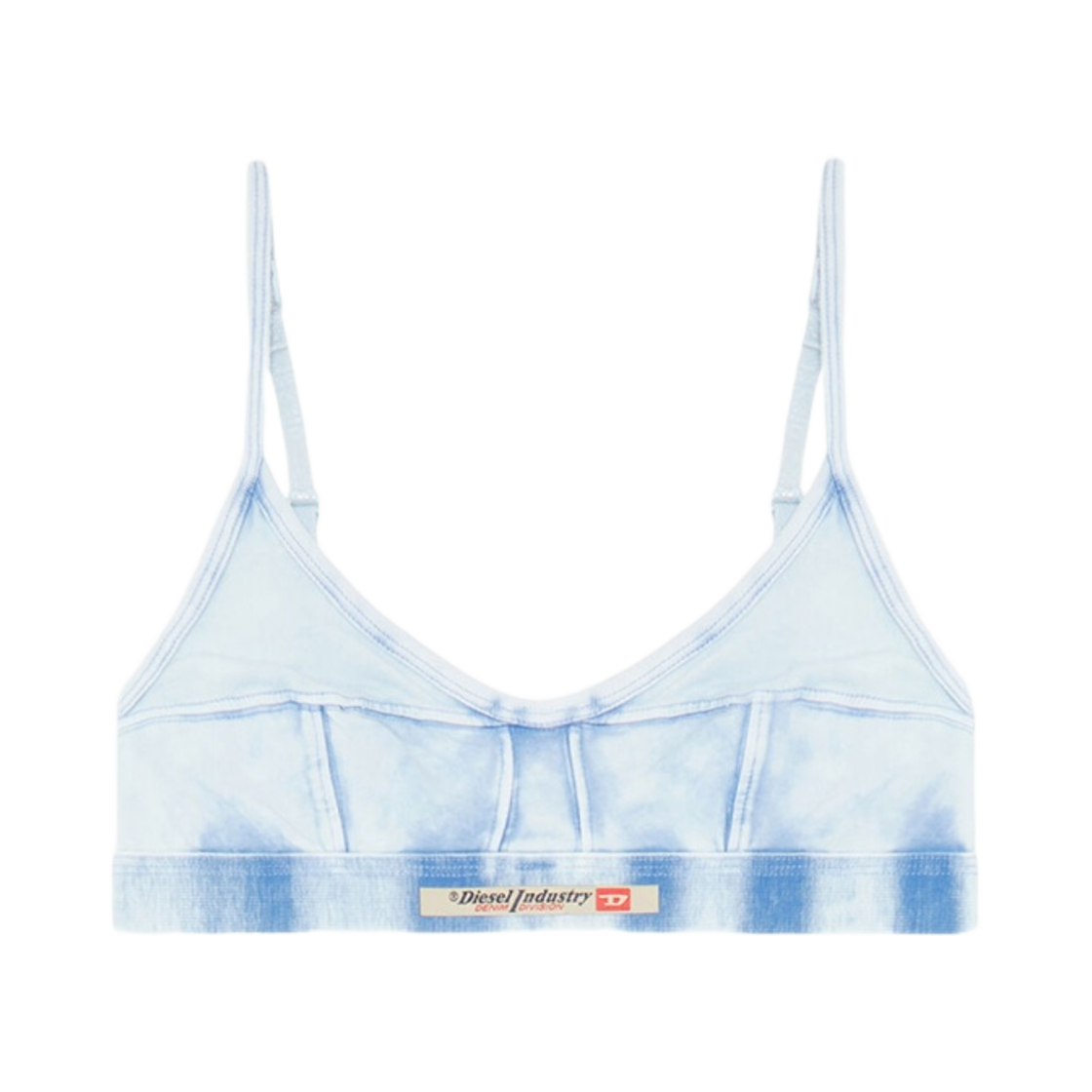 A070260SHAN-817 (W) Diesel Ufsb-Billiecut-Dt Cotton Bralette with Denim Effect Light Blue