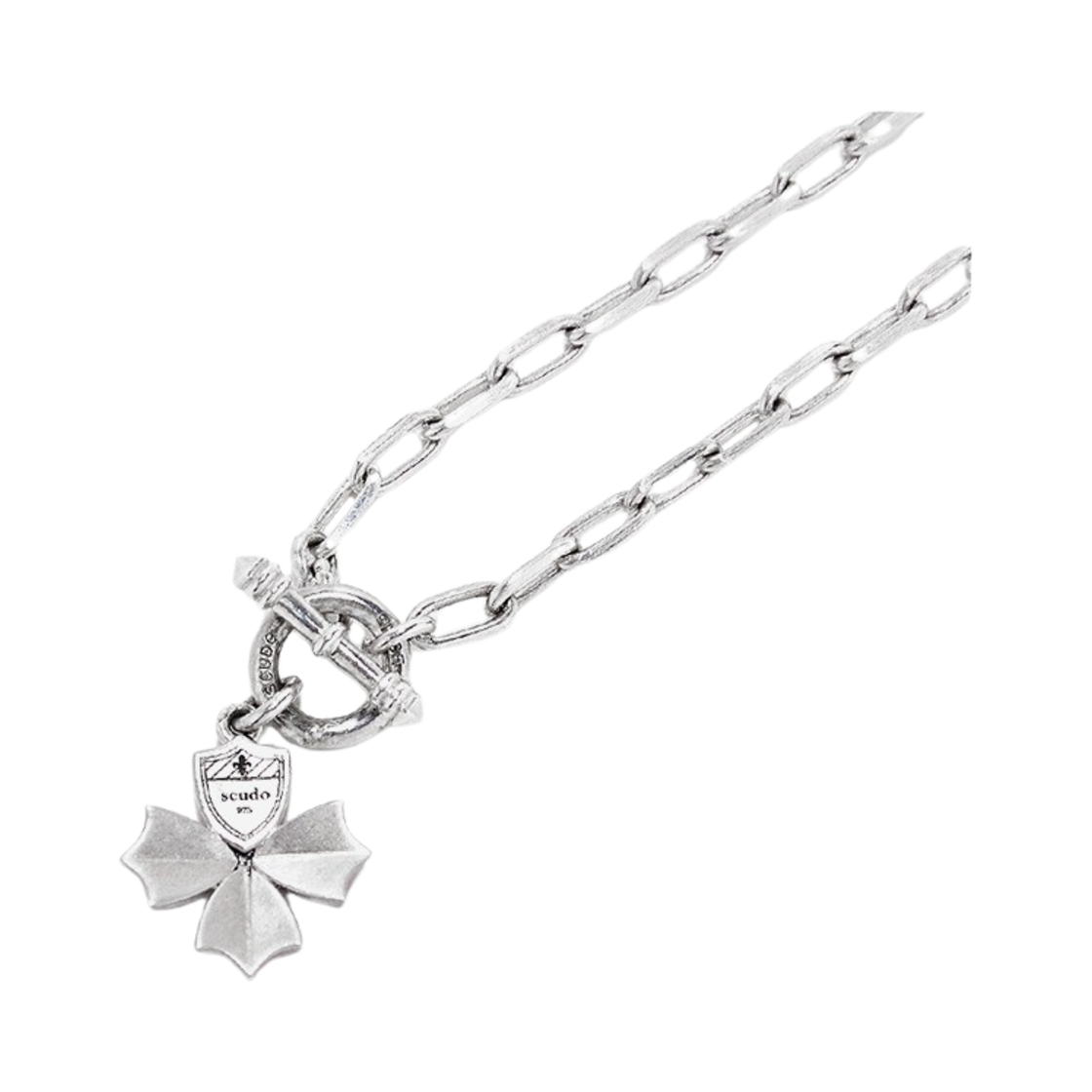 스쿠도 클로버 화이트 스톤 네클리스