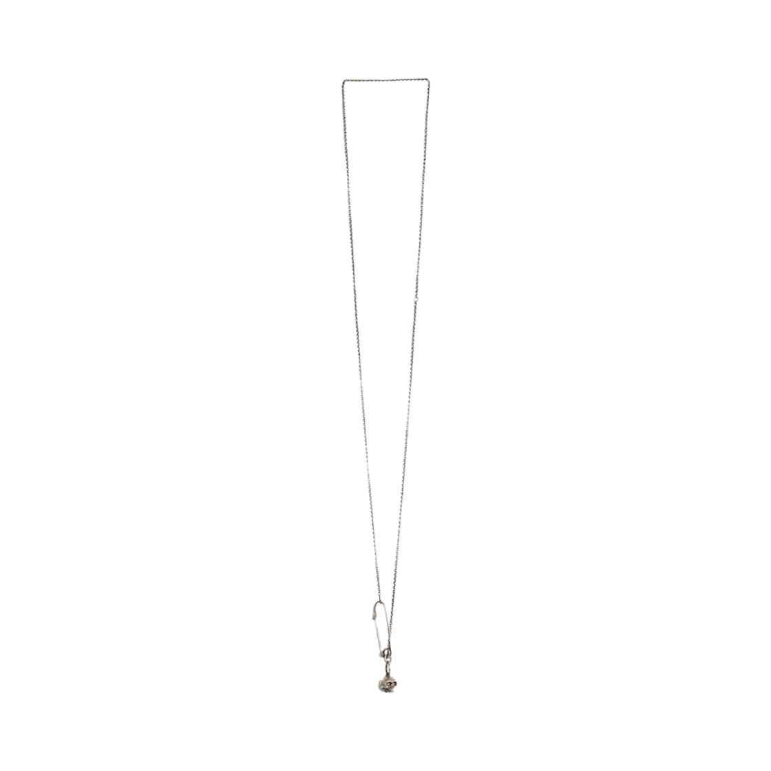 KM4DJENWM15SV Werkstatt:Munchen Fine Chain Safety Pin Skull Sterling Silver - 24FW