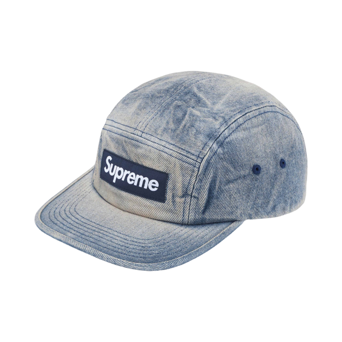 - Supreme Washed Chino Twill Camp Cap Dirty Indigo - 24SS