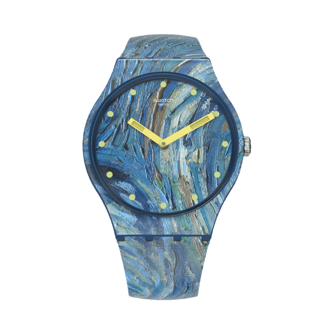 스와치 x 모마 별이 빛나는 밤 바이 빈센트 반 고흐 쿼츠 블루(Swatch x MoMA The Starry Night by Vincent Van Gogh Quartz Blue)