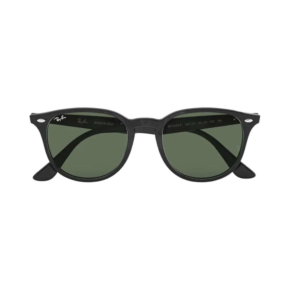 레이밴 4259F 폴리쉬드 블랙 프레임 그린 클래식 렌즈 로우 브릿지 핏(Ray-Ban 4259F Gloss Black Frame Green Classic Lenses Low Bridge Fit)