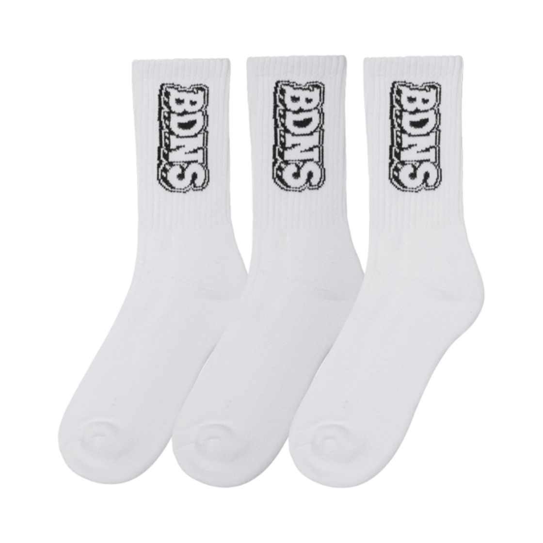 빠더너스 로고 크루 삭스 (3개입)(BDNS Logo Crew Socks (3 Pack))