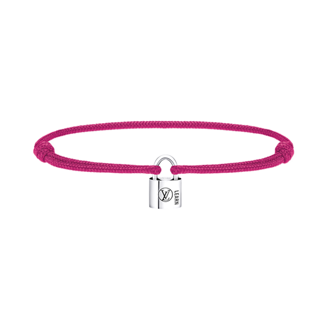 QA5079 (W) Louis Vuitton Silver Lockit Bracelet Sterling Silver Pink