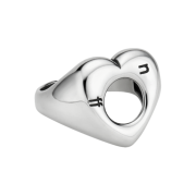 Nff Silver925 Heart Void Ring Black Silver